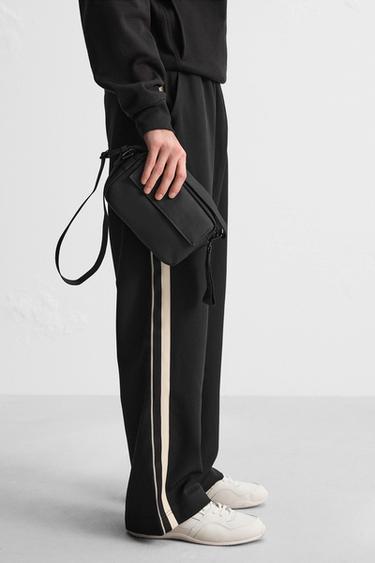 BOLSA A TIRACOLO ENGOMADA - Preto da Zara - Imagem 0