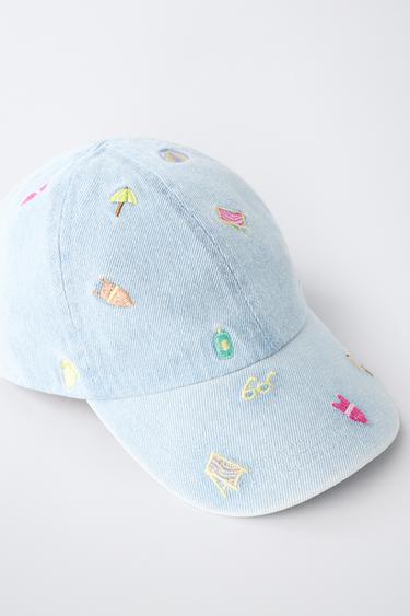 CASQUETTE EN DENIM À BRODERIES D'ÉTÉ - Bleu clair de Zara - Image 2