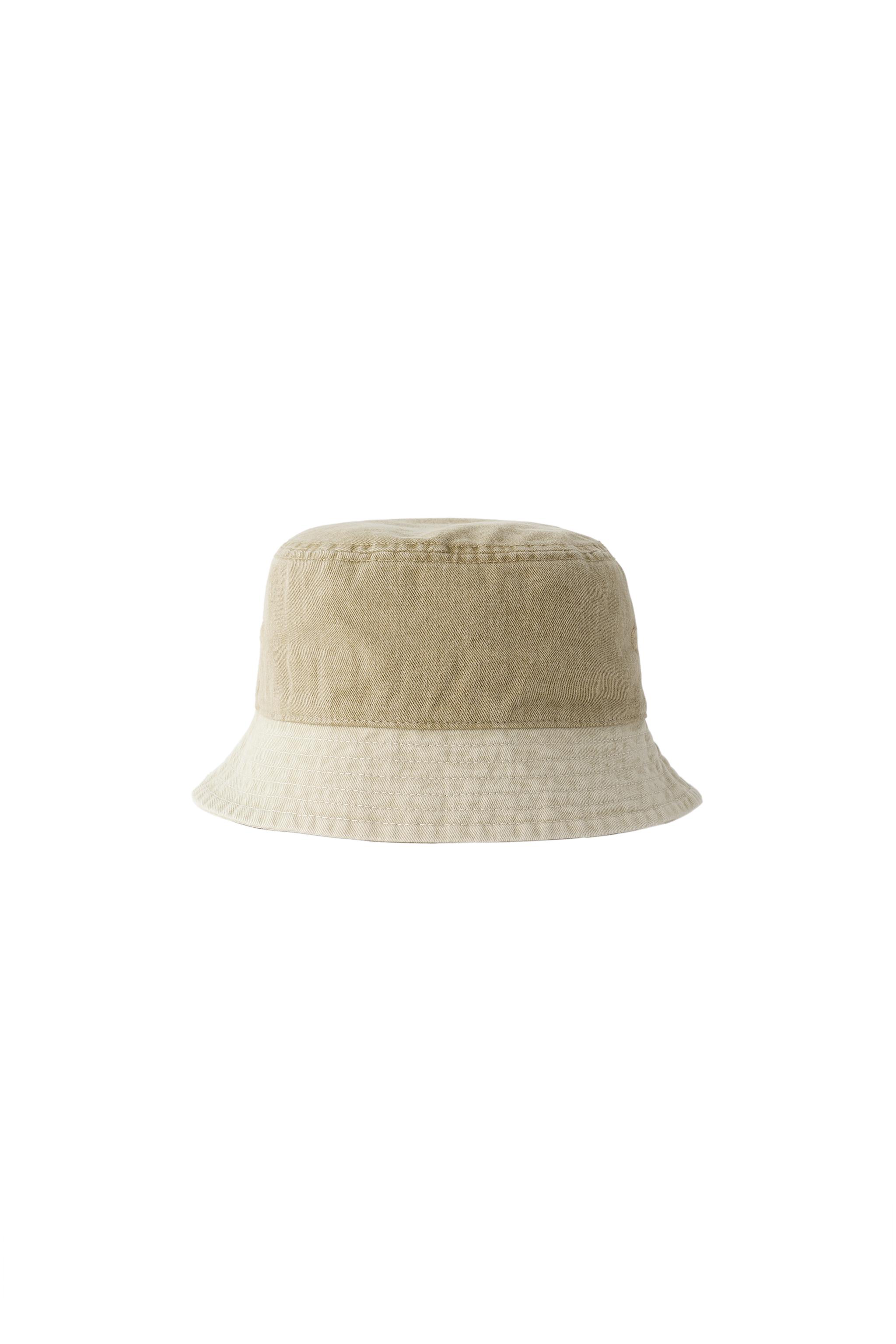 COLORBLOCK BUCKET HAT — Ecru / Khaki