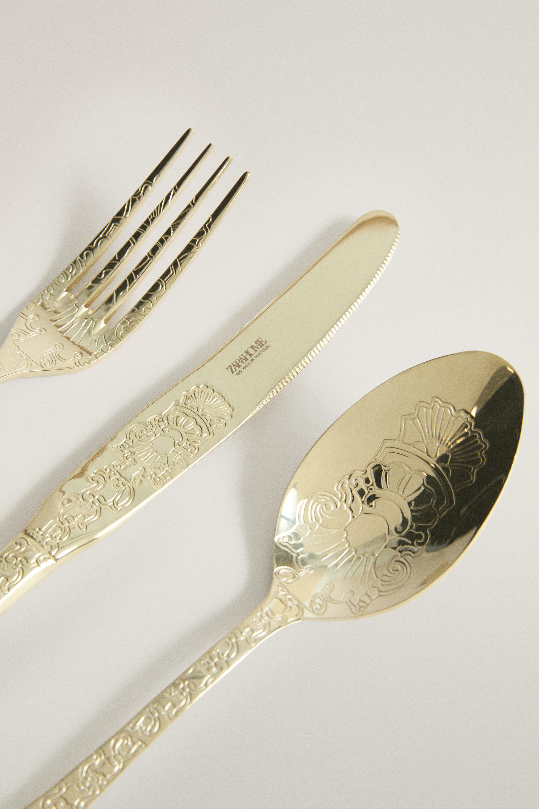 SET TACÂMURI OȚEL GRAVAT (SET DE 3) - Vin spumant | ZARA România