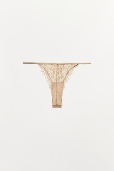 CULOTTE ÉCHANCRÉE EN DENTELLE - Écru de Zara - Image 5