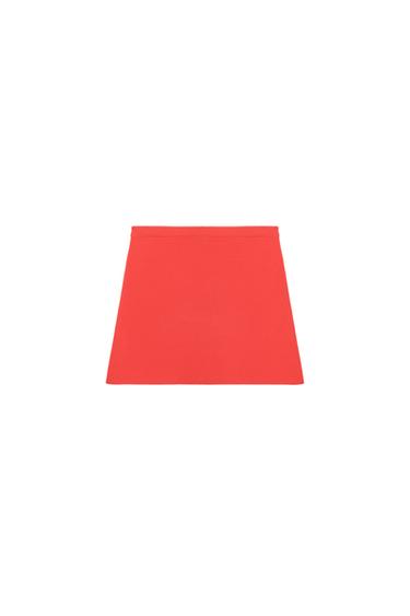 KNIT MINI SKIRT - Coral red by Zara