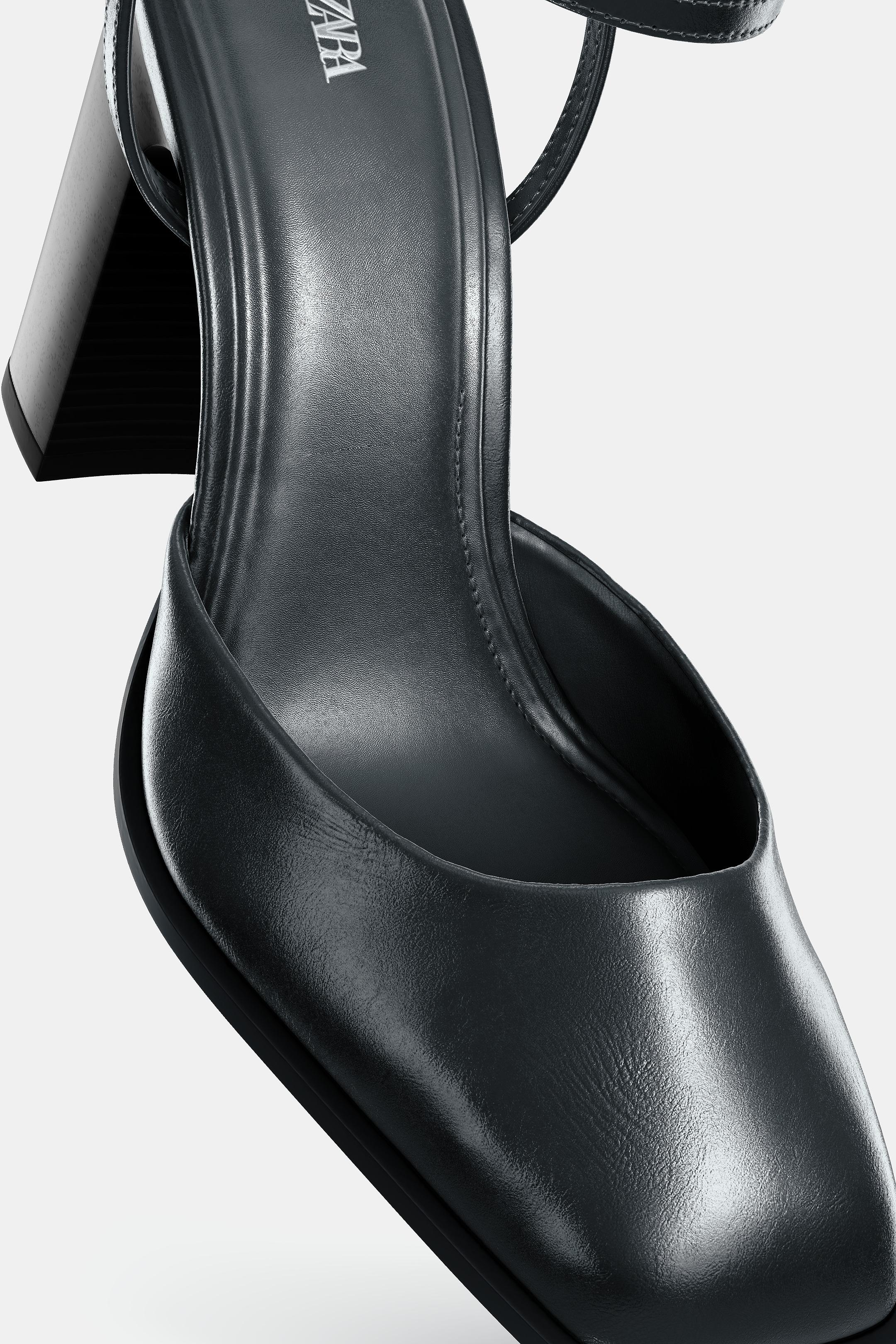 SQUARE TOE SLINGBACK HEELS - Black | ZARA Canada