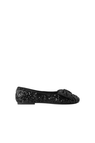 SEQUIN BALLERINAS WITH BOW