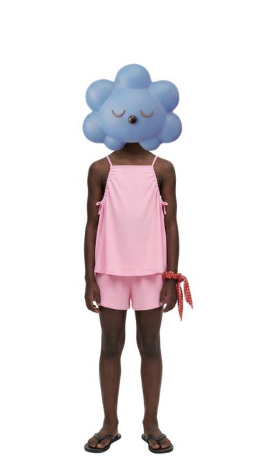 ENSEMBLE TOP ET BERMUDA EN COTON ET LIN - Rose moyen de Zara - Image 0