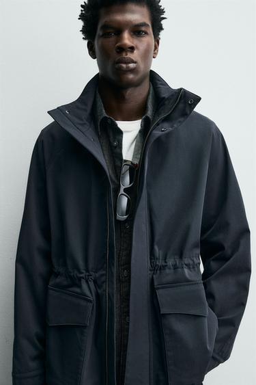 RELAXED FIT PARKA - Navy blue by Zara - Image 4