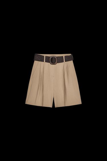 BERMUDASHORTS MIT BUNDFALTEN UND GÜRTEL - Mittleres Camel von Zara - Bild 0