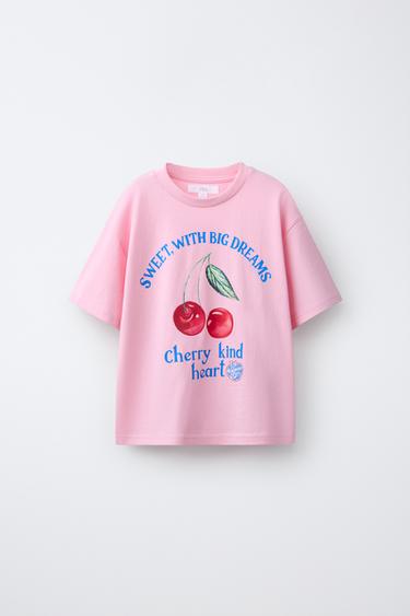 CAMISETA ESTAMPADO FRUTAS - Rosa de Zara