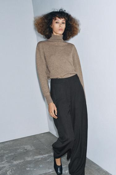 PANTALON BALLON AVEC LAINE ZW COLLECTION - Gris foncé de Zara - Image 3