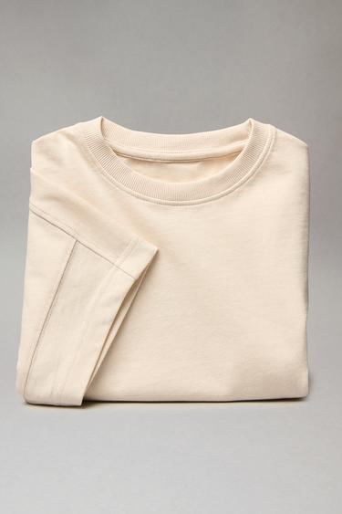 PLAIN INTERLOCK T-SHIRT - Ecru by Zara