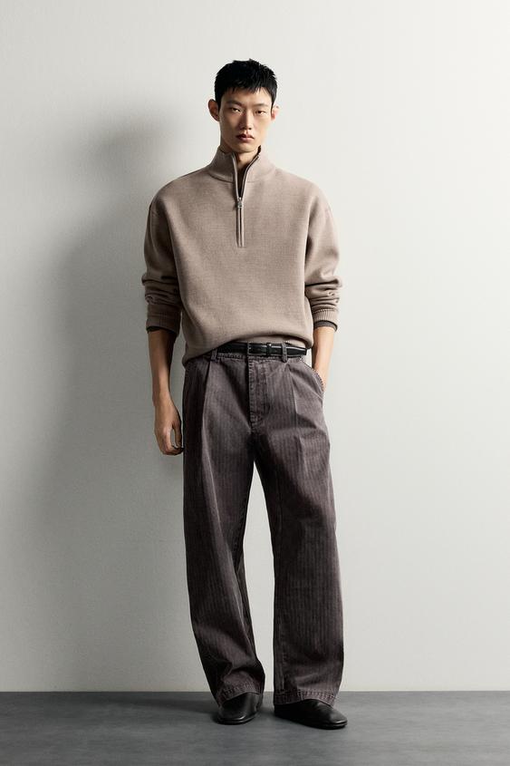 SUÉTER CUELLO ZIPPER SOFT - Beige de Zara - Imagen 0