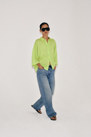 ZW COLLECTION SHORT SLEEVE SHIRT - Green by Zara - Image 0