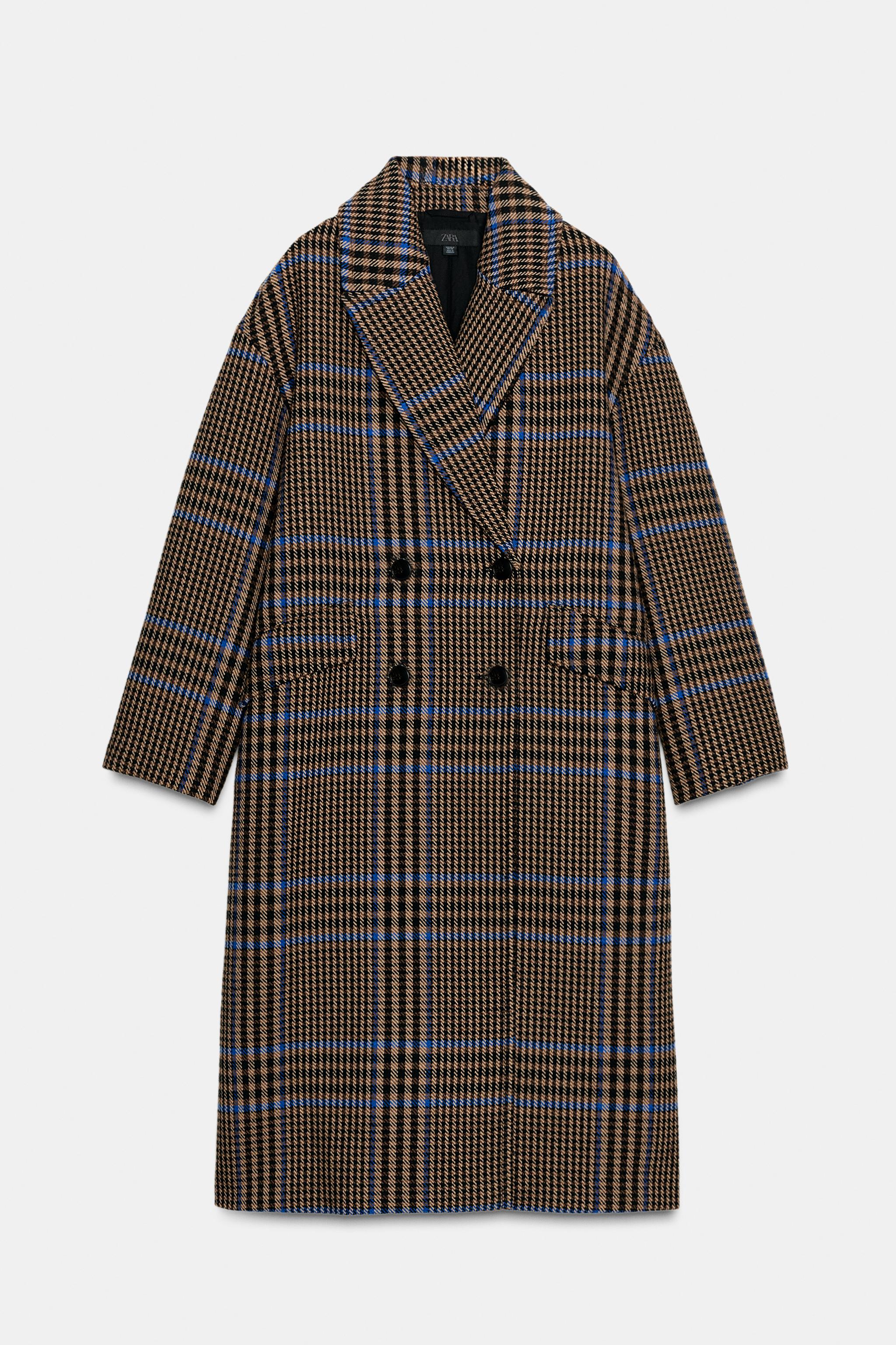 OVERSIZED CHECK COAT Multicoloured ZARA United Kingdom