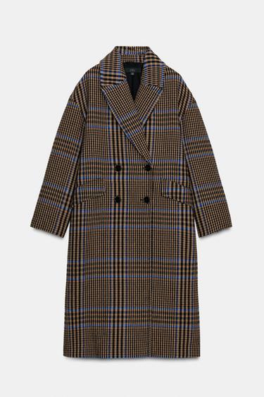 OVERSIZED CHECK COAT - Multicoloured by Zara