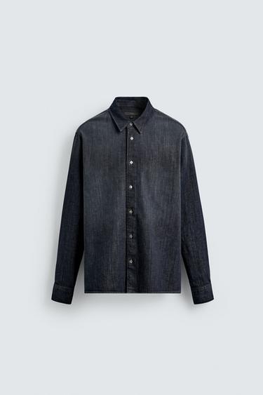 WASHED DENIM SHIRT - Blue by Zara - Image 5