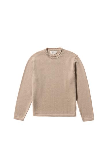SWEATER WITH TURN-UP DETAIL - Beige by Zara