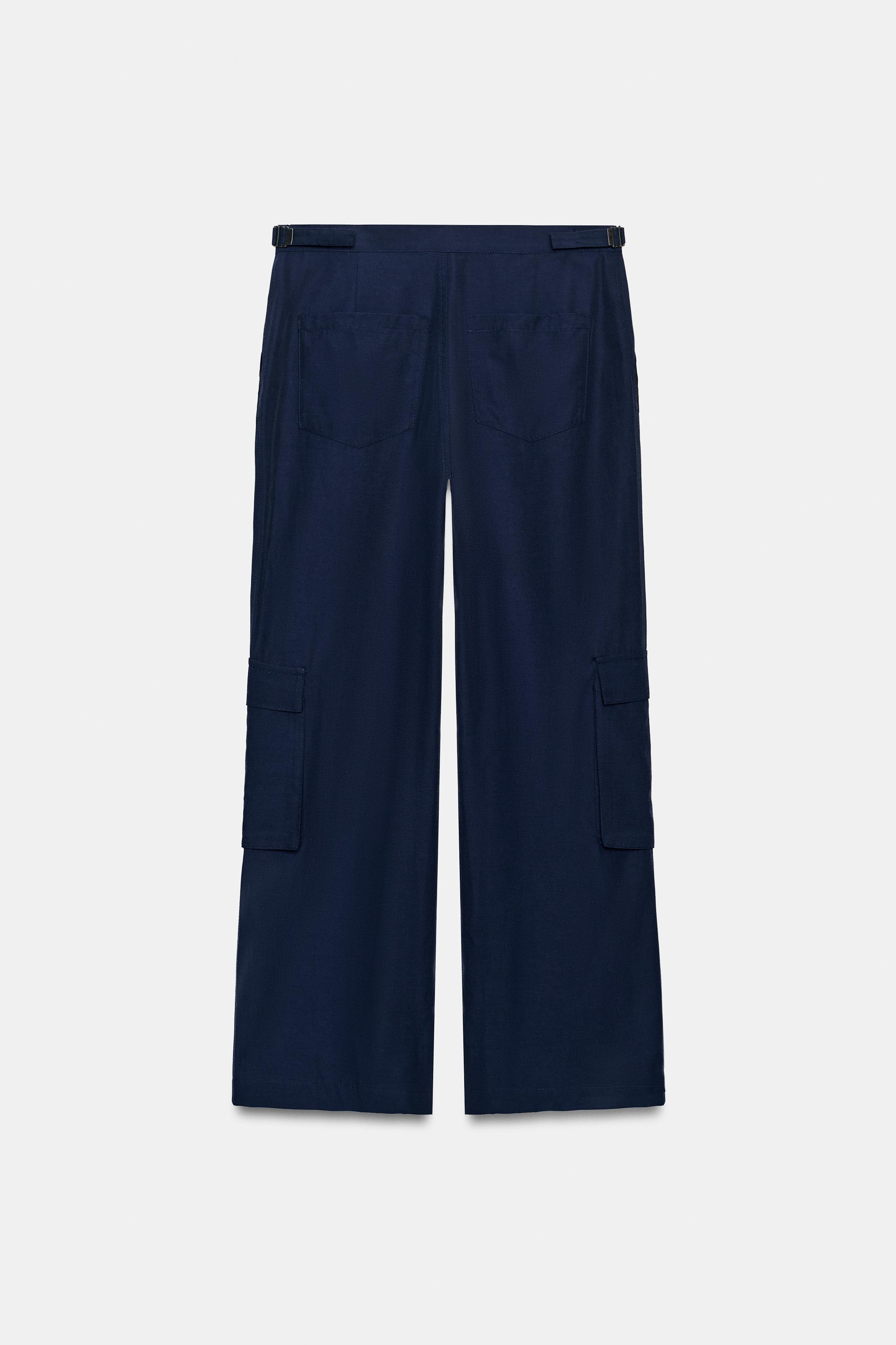 Zara ZW COLLECTION KONTRAST CEPLİ PANTOLON görsel 8