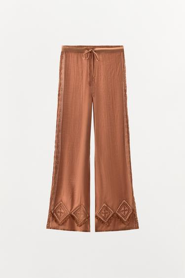 PANTALON DENTELLE LOSANGES LIMITED EDITION - Tuile de Zara - Image 2