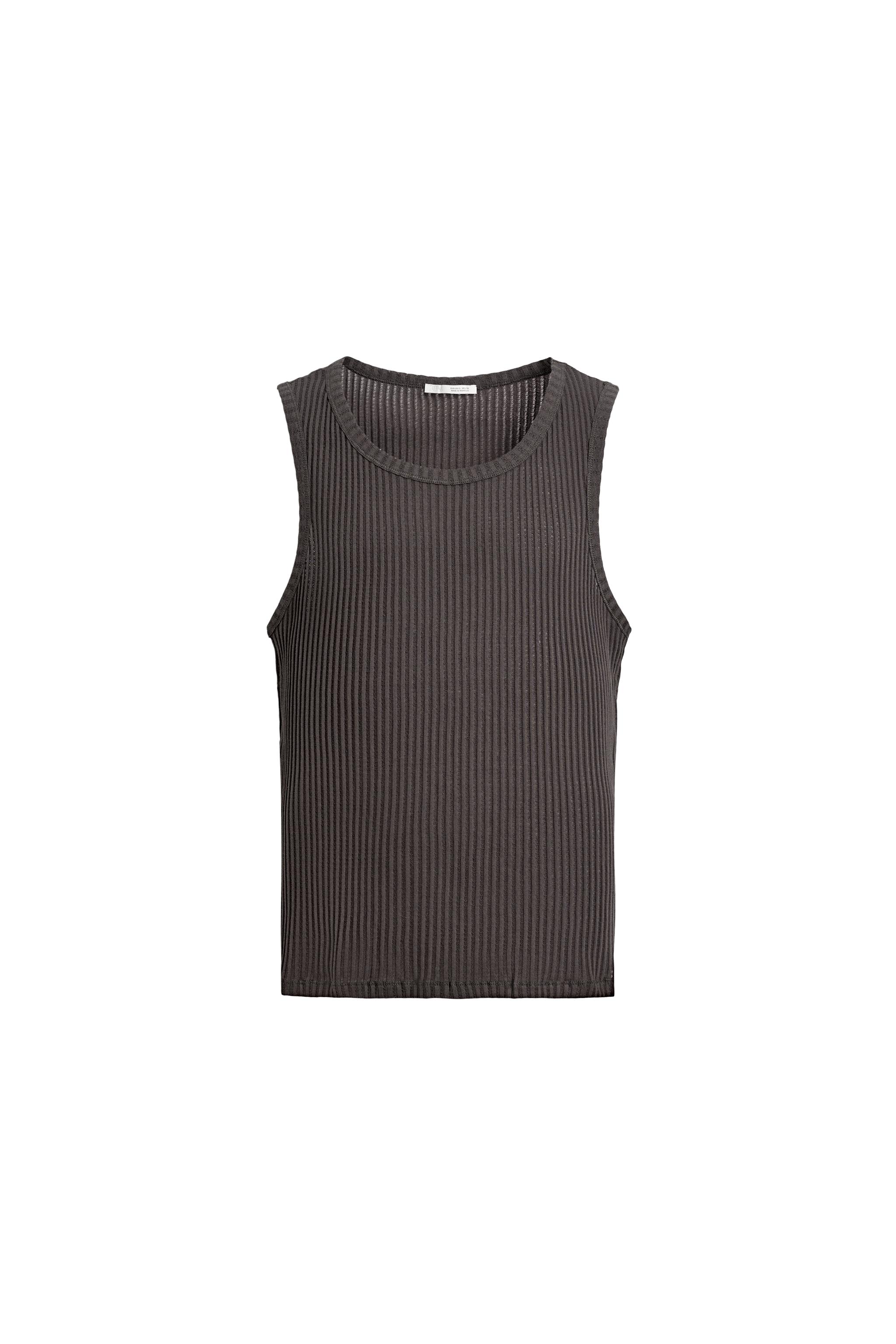リミフゥ　20/-C Plain Stitch Chest Slit Tank TRICOU TANK SLIM FIT REIAT - Gri închis | ZARA România