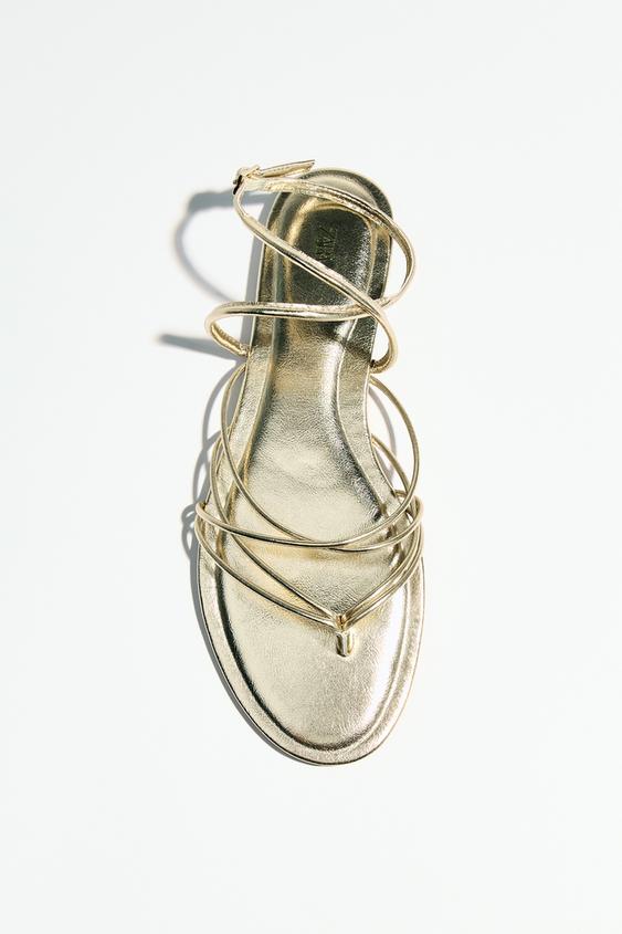 Metallic Sandals Zara Gold Sandals Women´s Golden Sandals ZARA Turkey