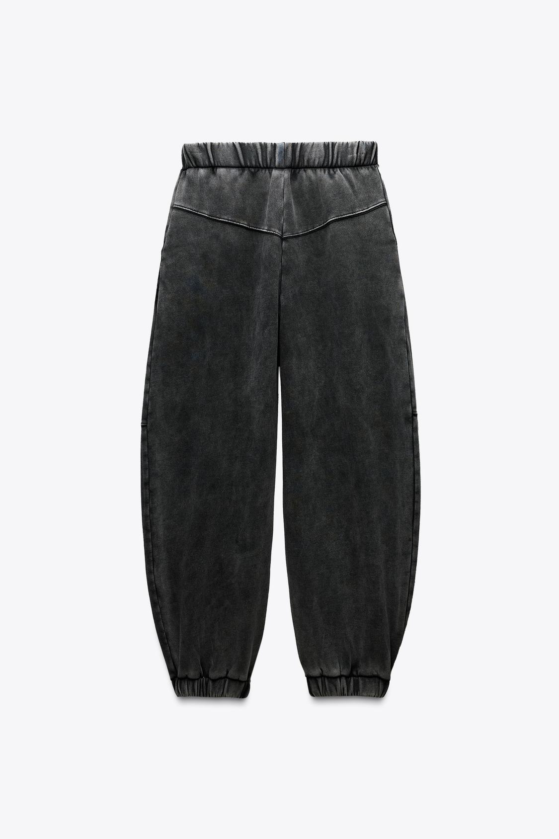 FADED-EFFECT PLUSH TROUSERS