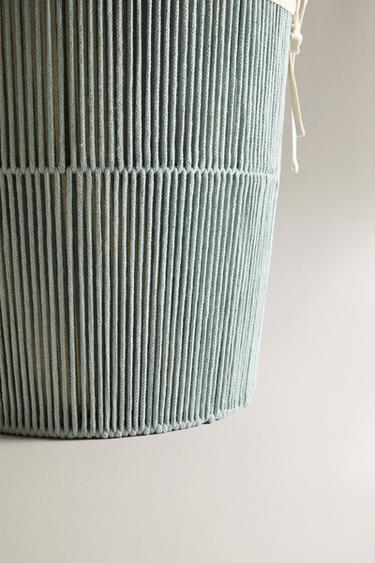 FABRIC-LINED LAUNDRY BASKET - Blue / Green by Zara - Image 4