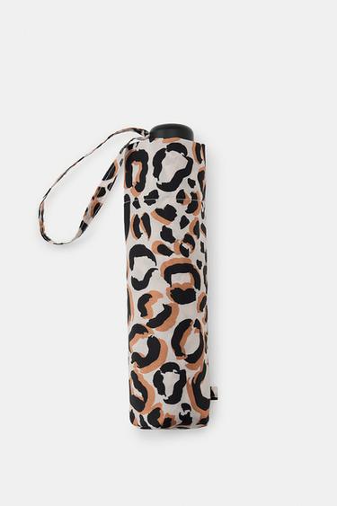 ANIMAL PRINT FOLDING UMBRELLA - Leopard by Zara