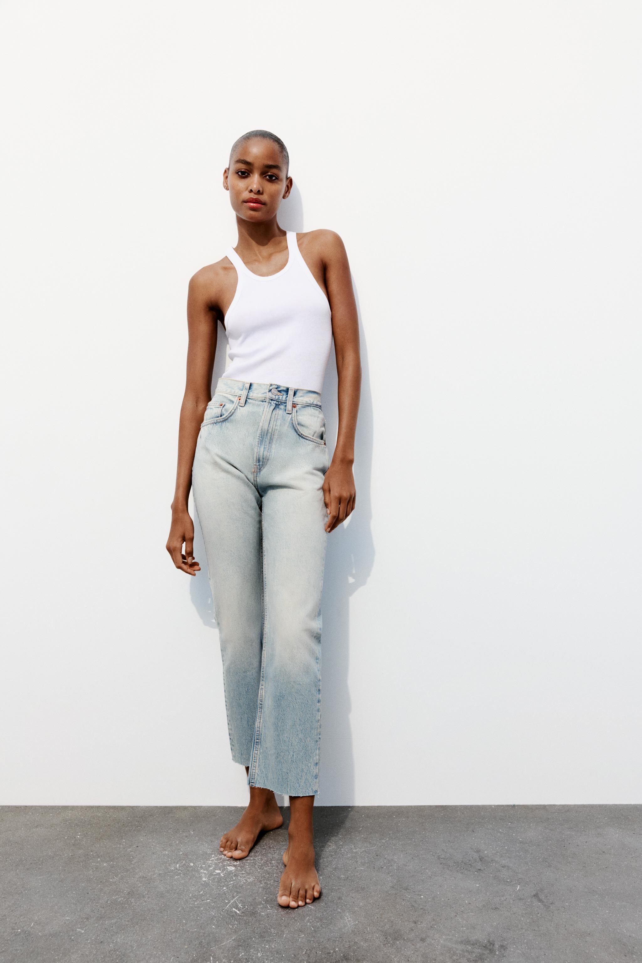 TRF STRAIGHT LEG JEANS WITH A HIGH WAIST