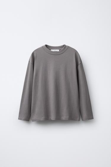 LOT DE TROIS T-SHIRTS UNIS ET RAYÉS - Gris de Zara - Image 1