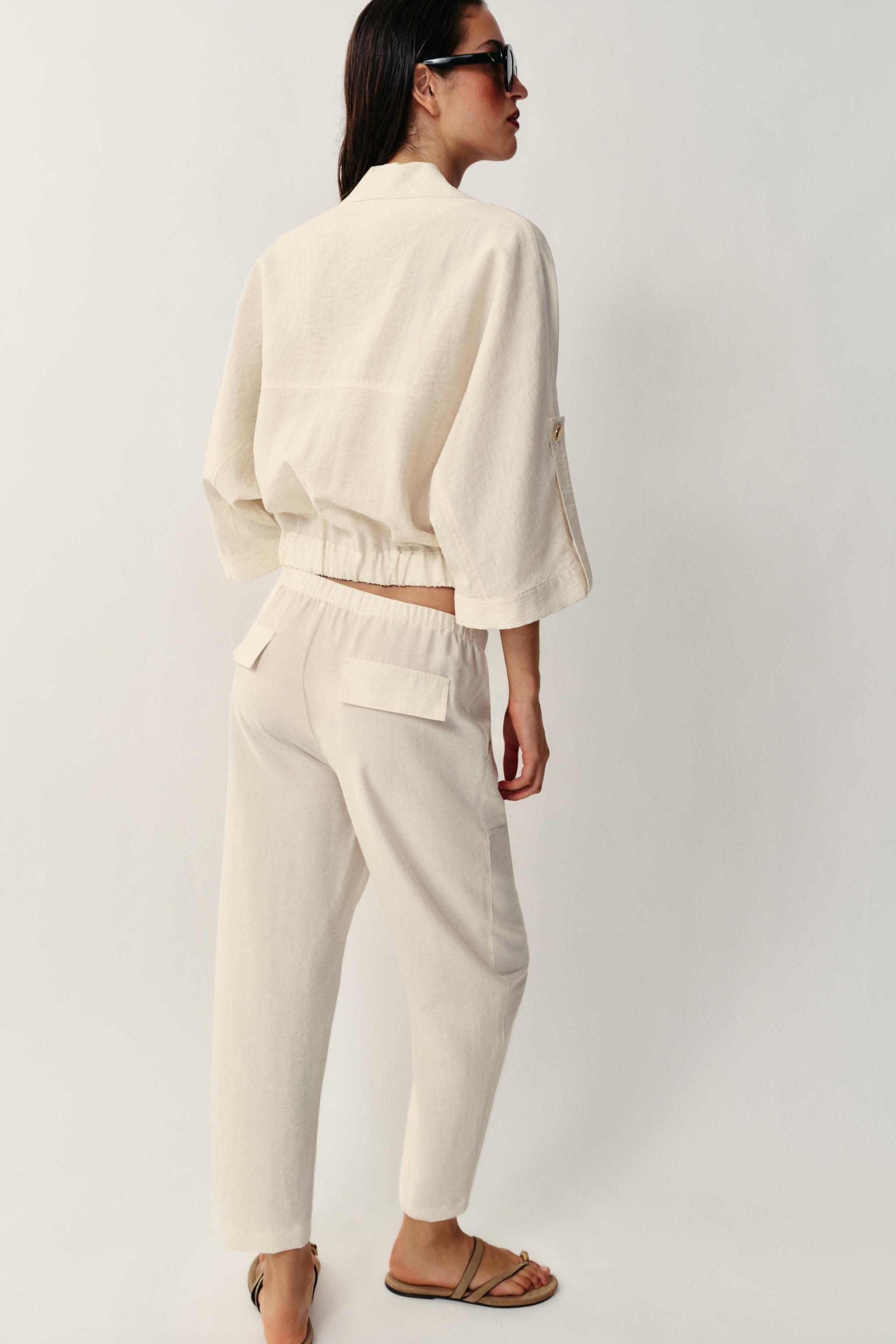 Женские брюки Zara ELASTIC WAISTBAND PANTS — фото 5