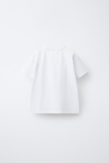 T-SHIRT CŒUR APPLIQUÉ - Blanc de Zara - Image 1