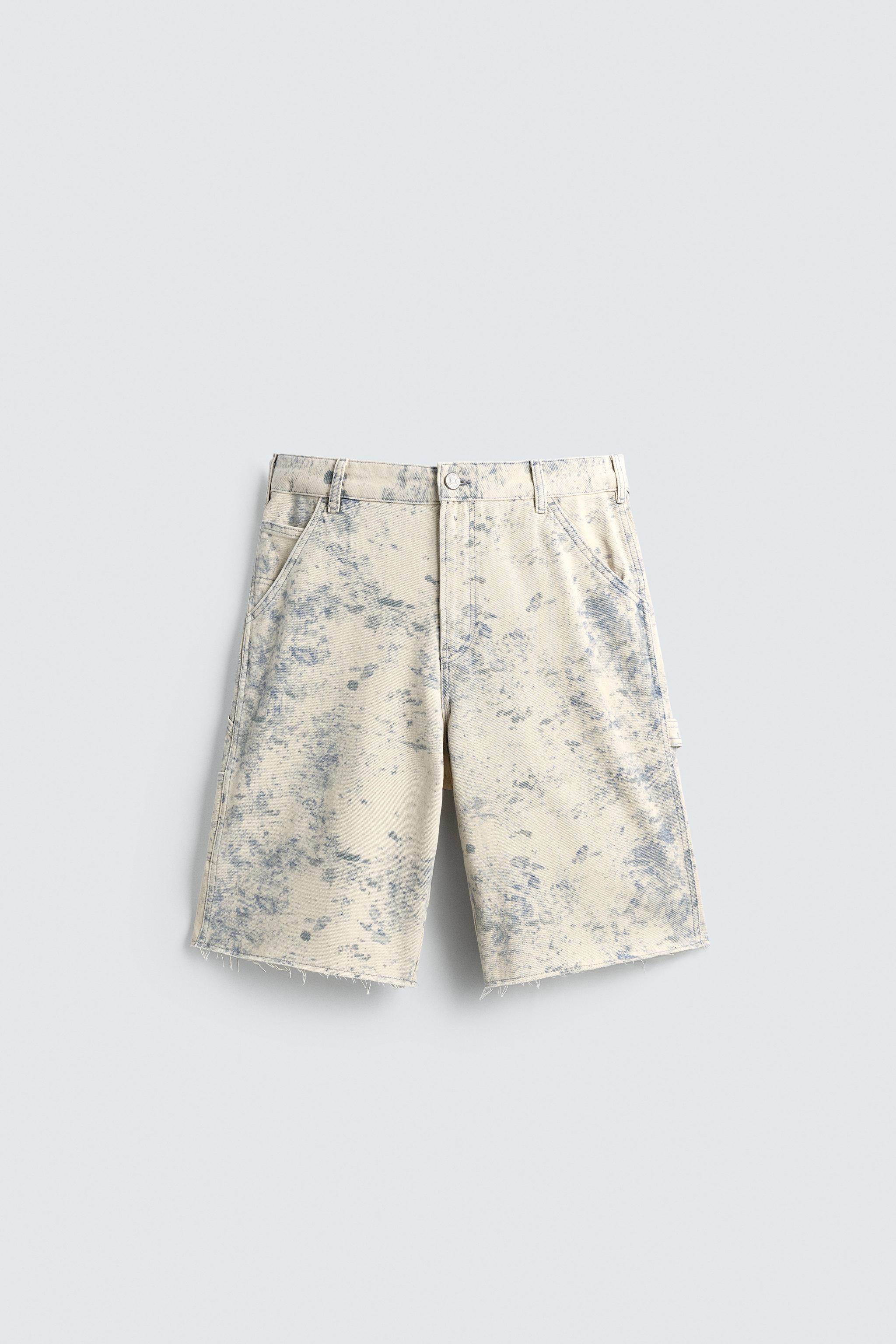 ABSTRACT PRINT CARPENTER POCKET BERMUDA SHORTS - Printed
