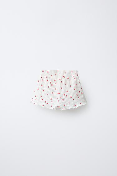 SHORT TEXTURÉ FRAISES - Blanc cassé de Zara - Image 1