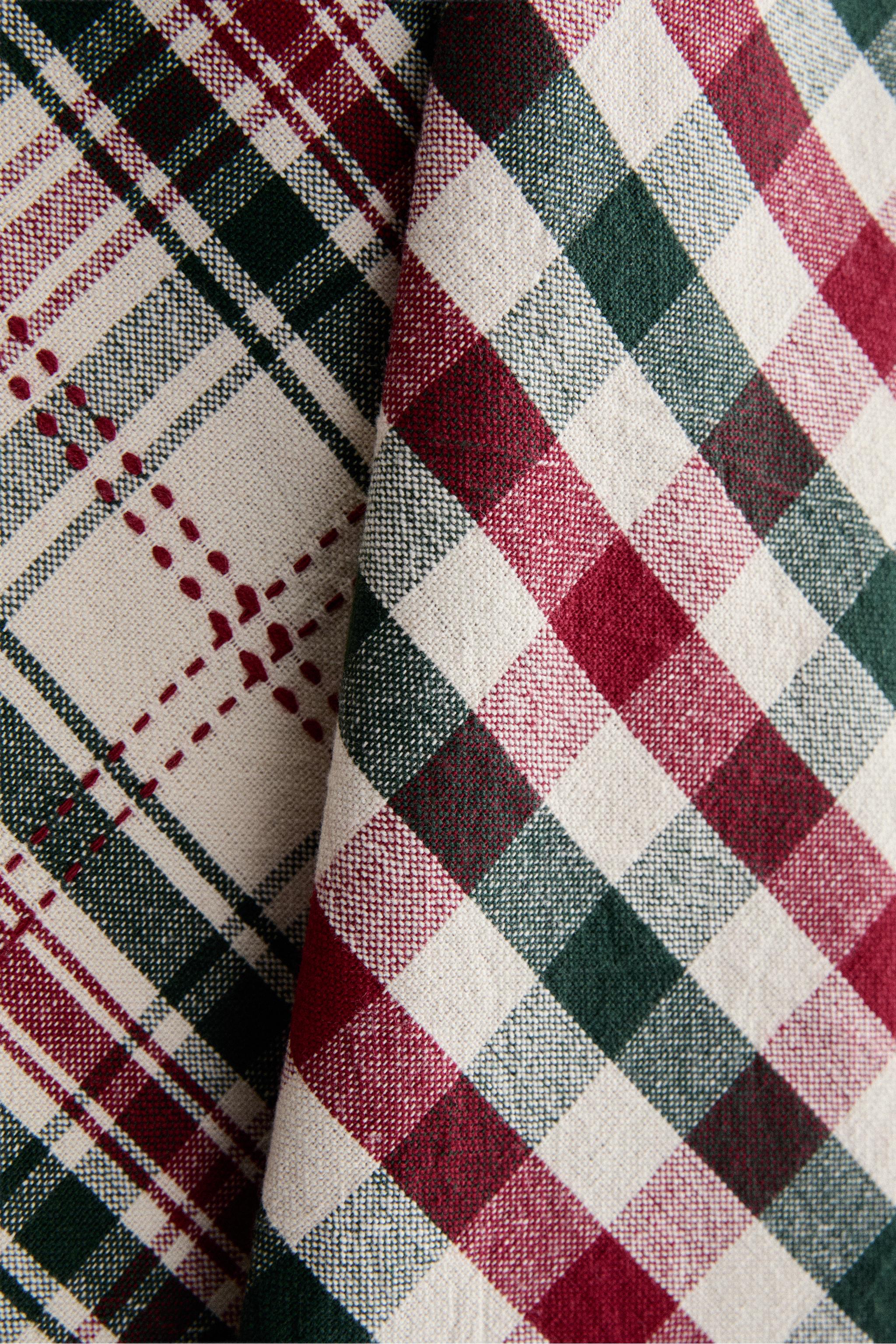 CHRISTMAS COTTON CHECK KITCHEN TOWEL (PACK OF 2)