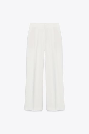 PANTALON DROIT ZW COLLECTION - Écru de Zara