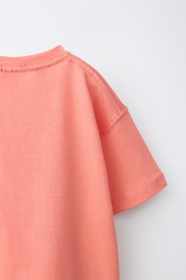 EMBROIDERED BEACH T-SHIRT - Red / Coral by Zara - Image 3