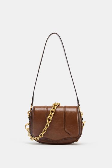 حقيبة صغيرة بسلسلة - بني الخاص بـ Zara