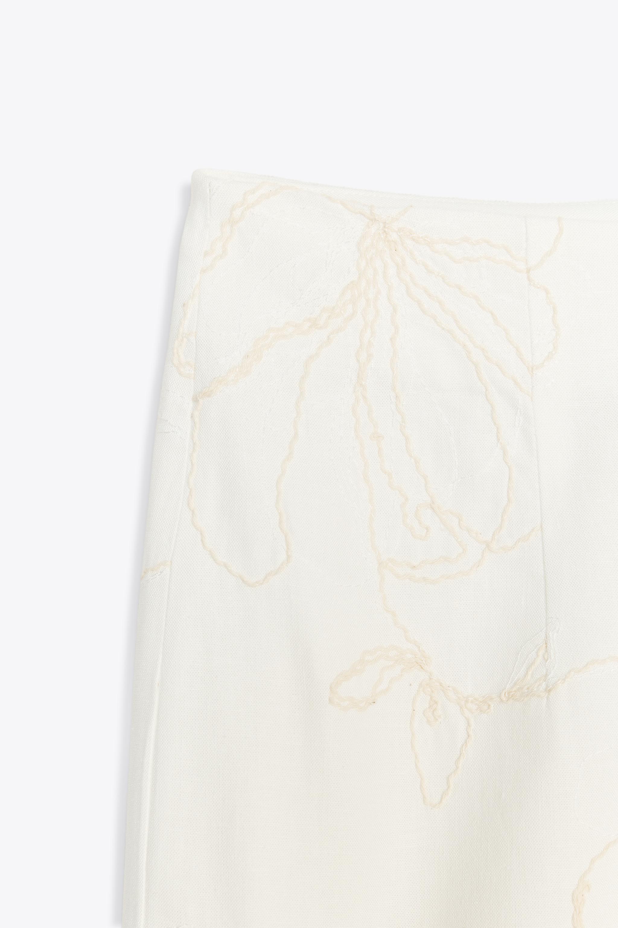 ZARA ZW COLLECTION 刺繍入りキュロットパンツ 2678/045 ZW COLLECTION EMBROIDERED CULOTTES - Ecru | ZARA United States
