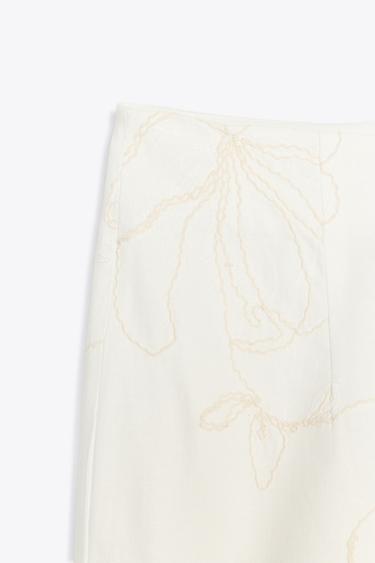 PANTALON CULOTTE BRODÉ ZW COLLECTION - Écru de Zara - Image 6