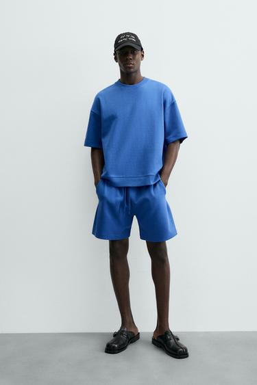 SUDADERA INTERLOCK TÉCNICA - Azulón de Zara - Imagen 0