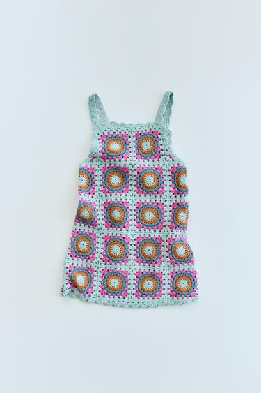 CROCHET KNIT DRESS - Multicoloured by Zara