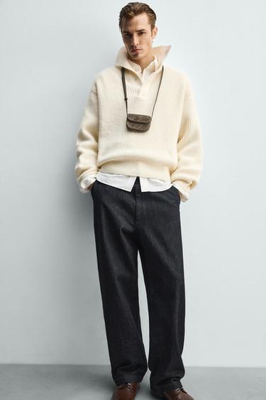 MINI LEATHER CROSSBODY BAG - Khaki Green by Zara - Image 1