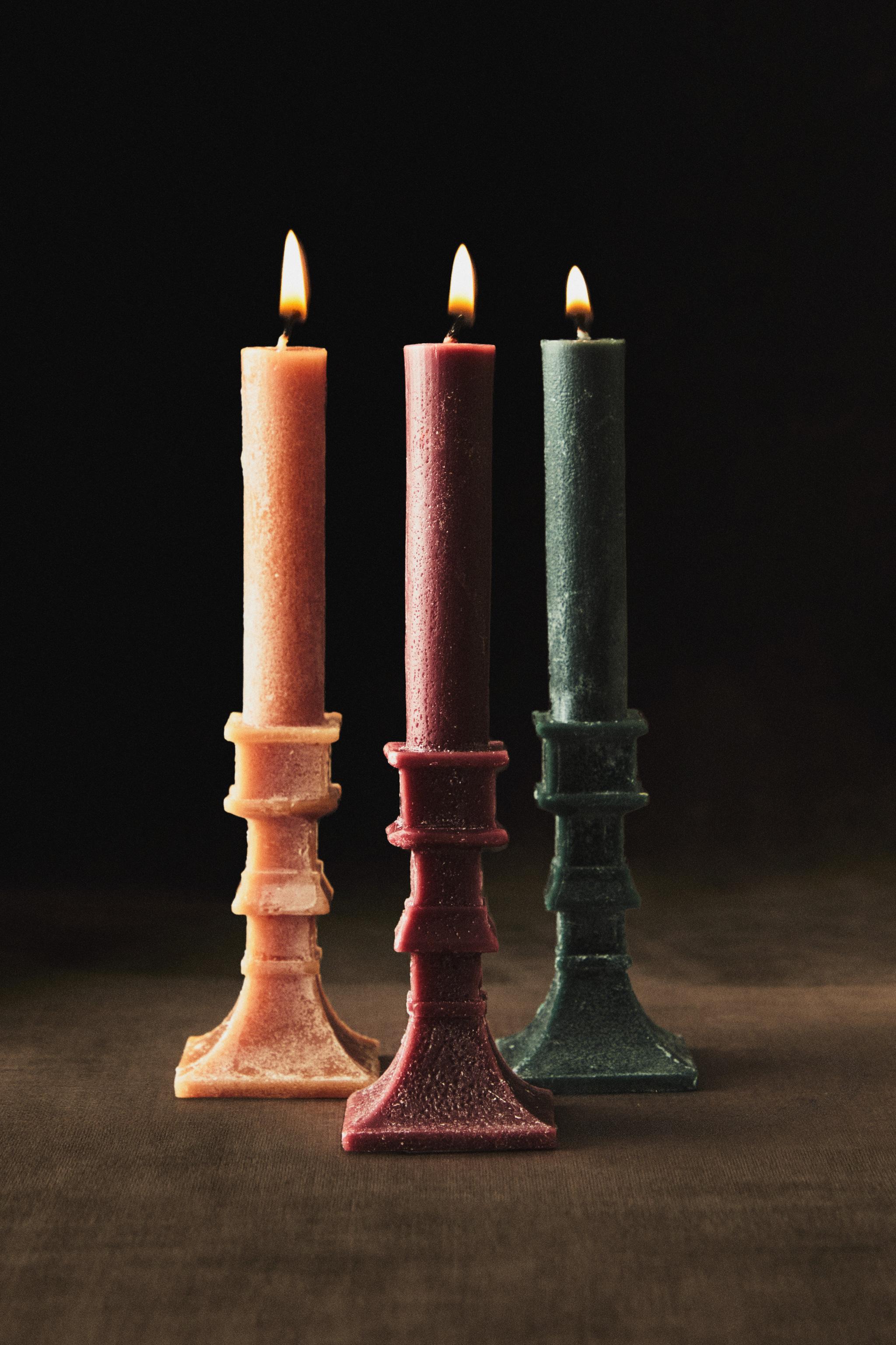 SCENTED CANDLESTICK CANDLES (PACK OF 3)