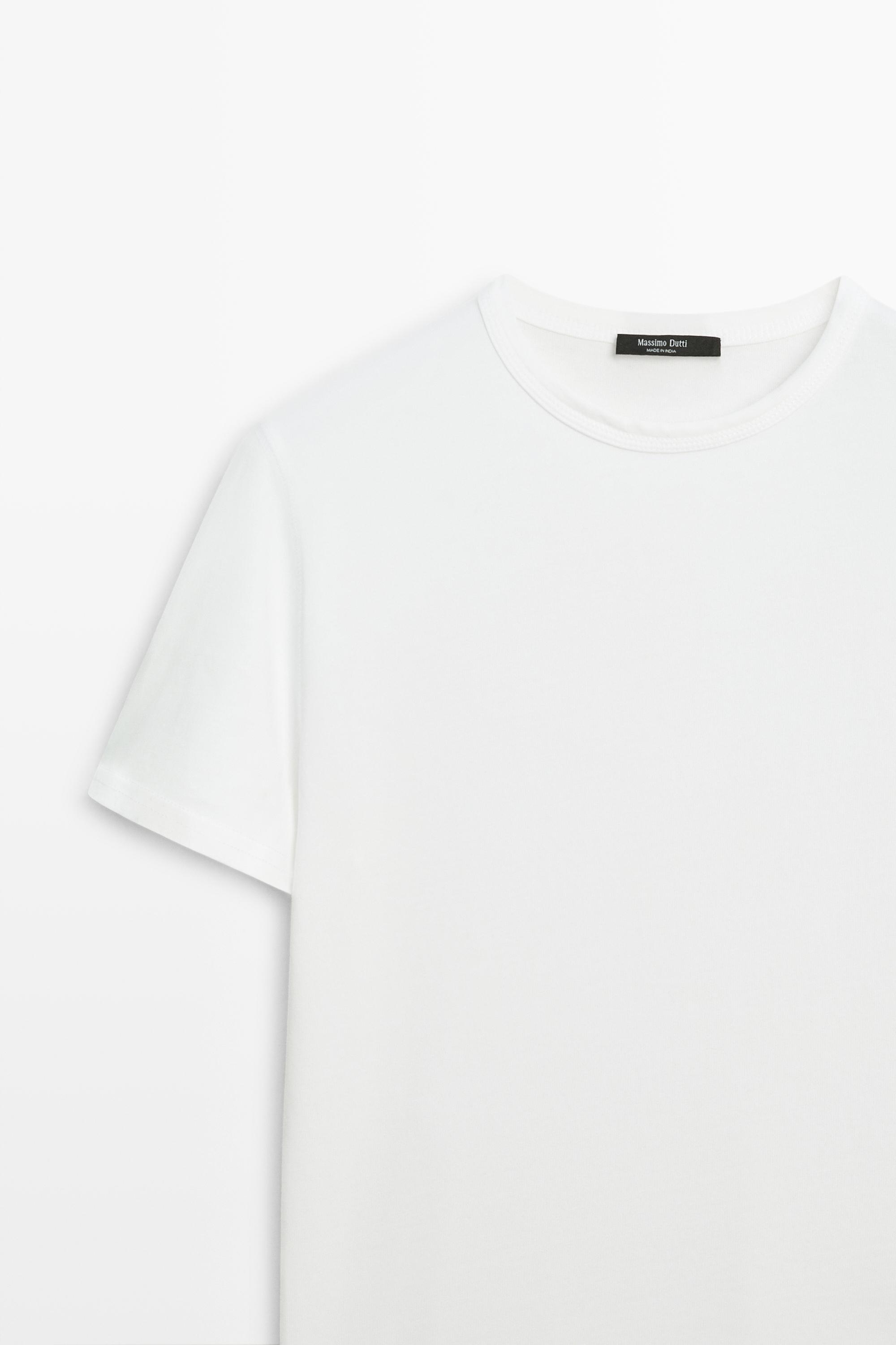100% cotton short sleeve T-shirt — Oyster-white