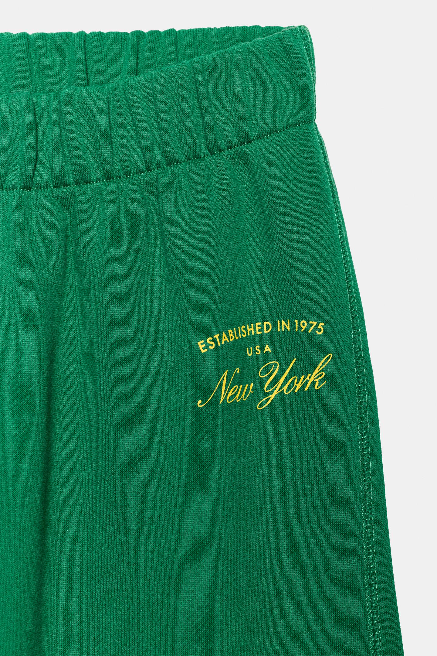 Женские брюки Zara New York Fleece, цвет: Зелёный — фото 9