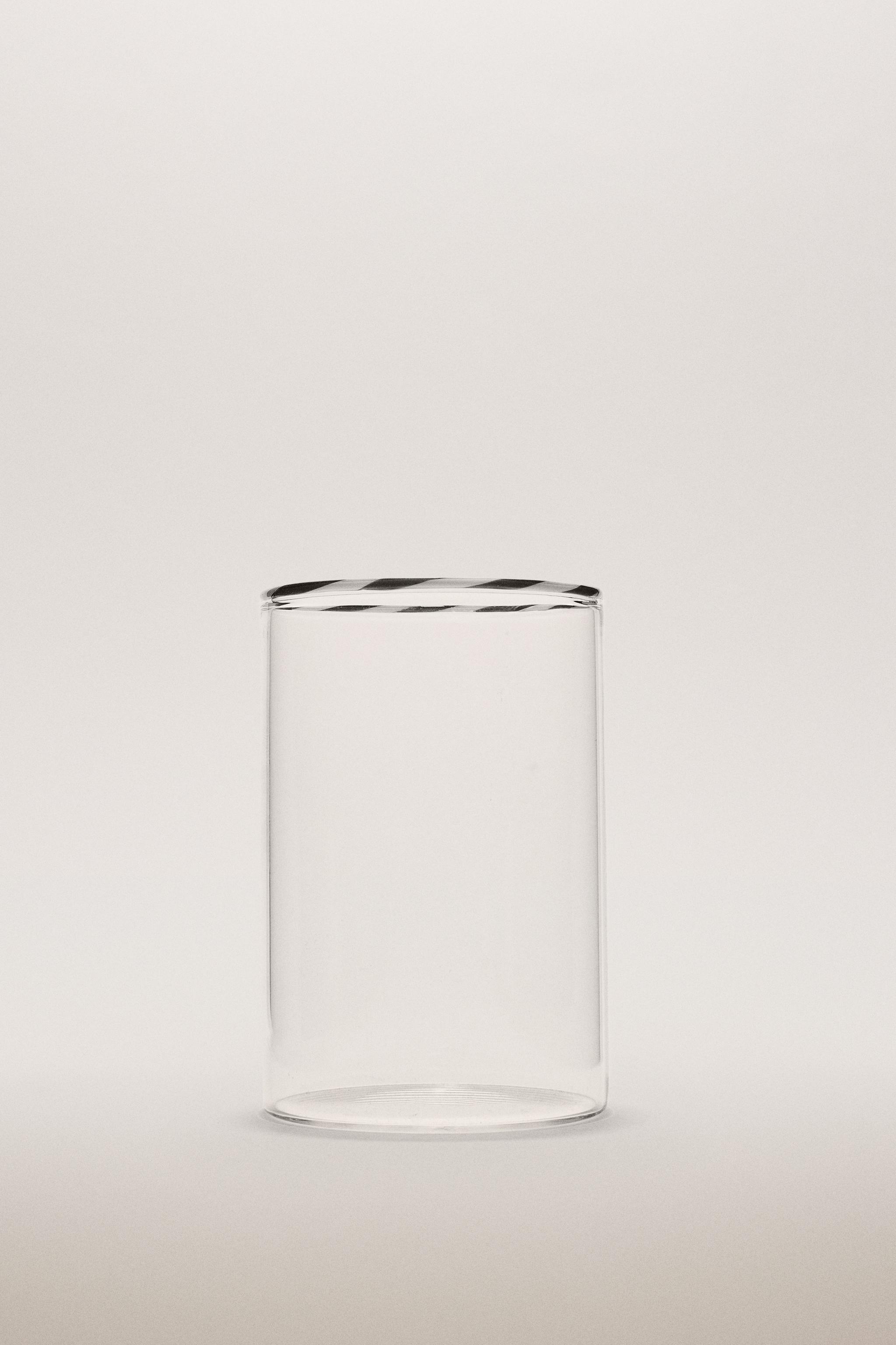 BOROSILICATE GLASS TUMBLER CANDY CANE CHRISTMAS