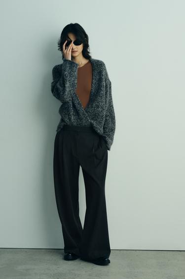 ZW COLLECTION DARTED TROUSERS - Grey marl by Zara - Image 0