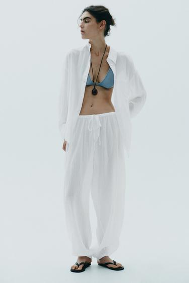 CAMISA OVERSIZE GASA - Blanco de Zara