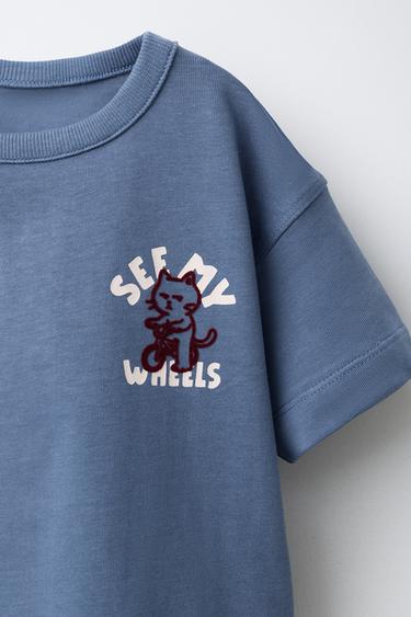 T-SHIRT À IMPRIMÉ ANIMAL - Bleu de Zara - Image 2