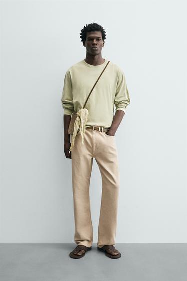 LIGHTWEIGHT LONG SLEEVE T-SHIRT - Light green by Zara - Image 0